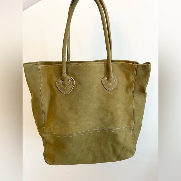 LL Bean green suede boat tote and wallet clutch NWT shoulder bag gorpcore spring - Picture 3 of 15